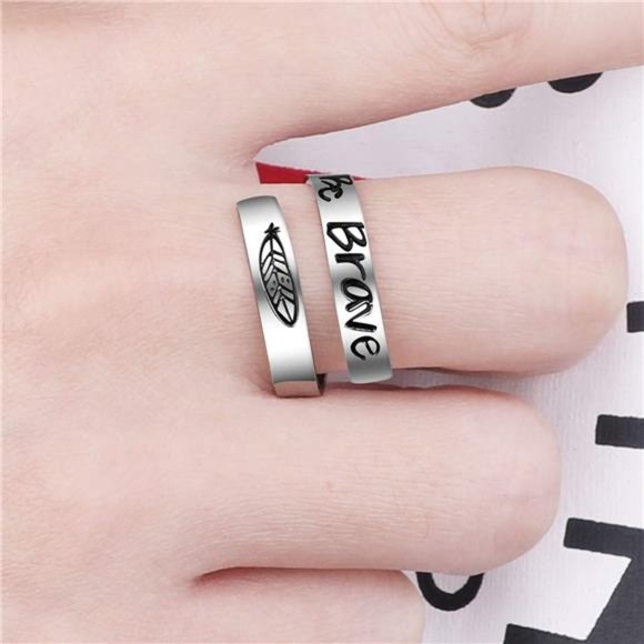 Silver Ring Inspirational Jewelry Stainless Steel  |  Gift for Women Teens Girls - Picture 4 of 5